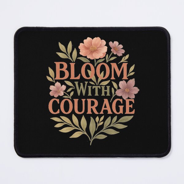 Item preview, Bloom With Courage – Inspirational Floral Typography Art designed and sold by jolille.