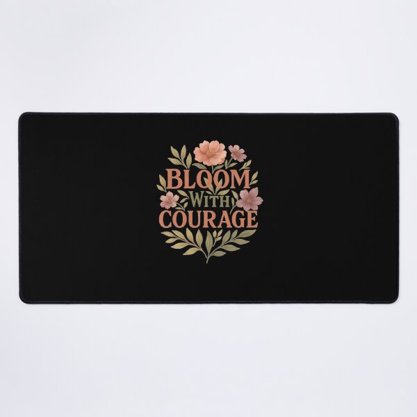 Item preview, Bloom With Courage – Inspirational Floral Typography Art designed and sold by jolille.