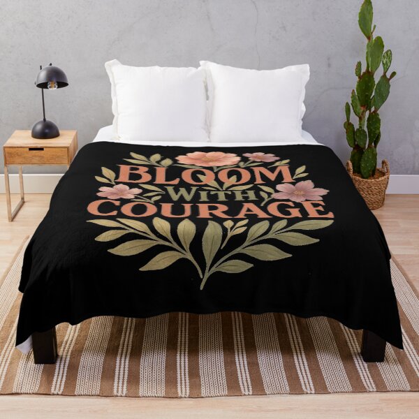 Item preview, Bloom With Courage – Inspirational Floral Typography Art designed and sold by jolille.