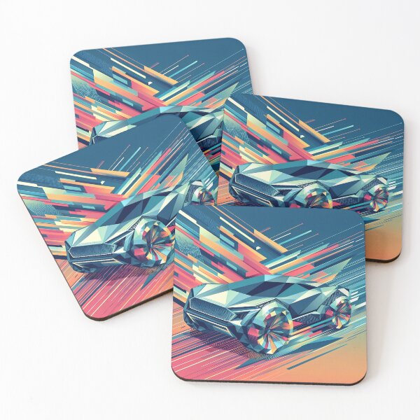 Item preview, Polygonal Race | Futuristic Car Abstract Art designed and sold by Pop Garage.