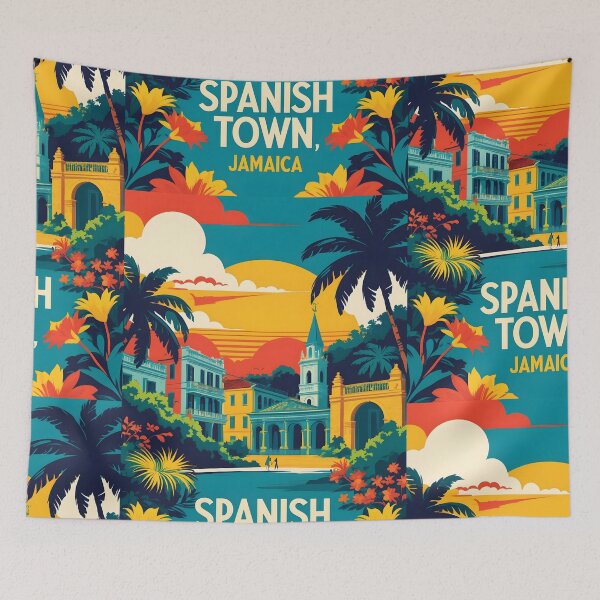 Item preview, Spanish Town Jamaica Vintage Travel Tourism designed and sold by TravelersGems.
