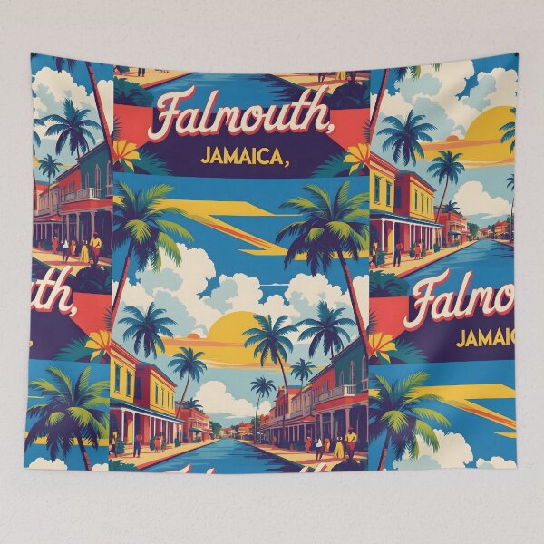Item preview, Falmouth Jamaica Vintage Travel Tourism designed and sold by TravelersGems.