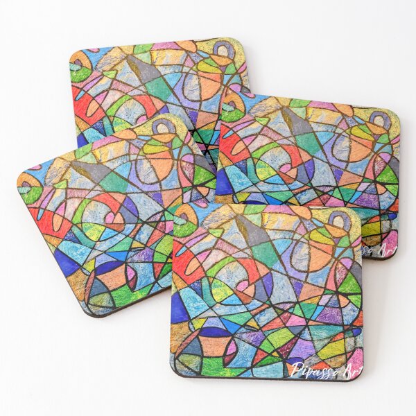 Item preview, Abstract colourful doodle layer art designed and sold by PipassoArt.