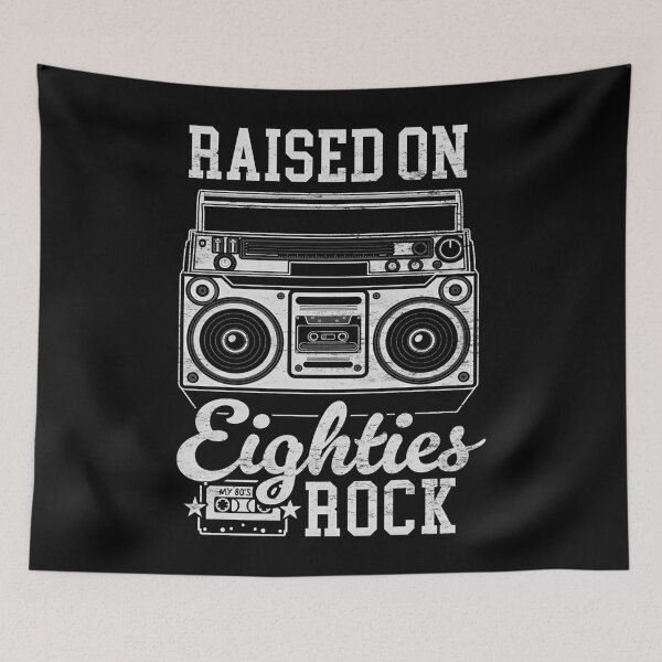 Item preview, Raised On 80'S Rock Funny Vintage Boom Box And Cassette Tape designed and sold by HalQuitzon.