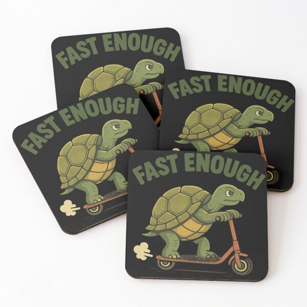 Item preview, Turtle on a Scooter – Fast Enough (Retro Funny Design) designed and sold by MythoWorldddd.