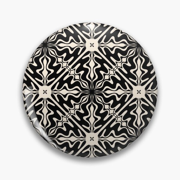 Item preview, Murcia Spanish Tile Pattern in Black and Almond Cream designed and sold by kierkegaard.
