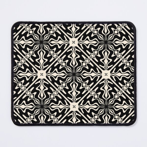 Item preview, Murcia Spanish Tile Pattern in Black and Almond Cream designed and sold by kierkegaard.