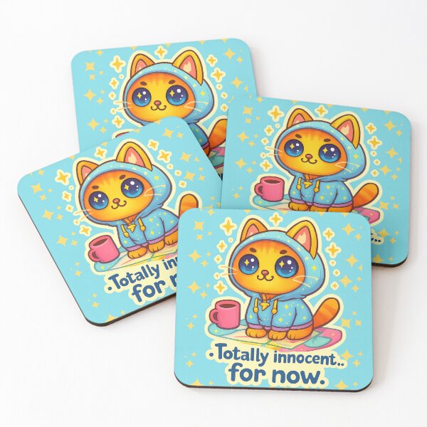 Item preview, Cute Innocent Cat Sticker – “Totally innocent… for now.” designed and sold by catastrocat.