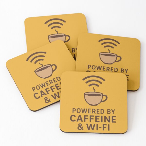 Item preview, Powered by Caffeine & Wi-Fi – Minimal Coffee & Tech Design designed and sold by MythoWorldddd.