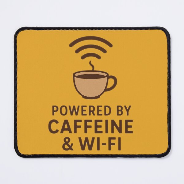 Item preview, Powered by Caffeine & Wi-Fi – Minimal Coffee & Tech Design designed and sold by MythoWorldddd.