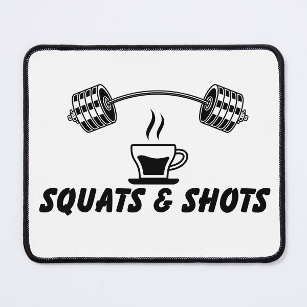 Item preview, Squats and Shots – Funny Fitness Coffee Quote designed and sold by J0b4t.