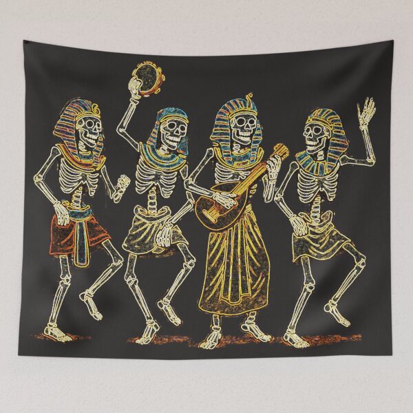 Item preview, Dancing Egyptian Skeleton Band – Vintage Retro Cover Art designed and sold by MythoWorldddd.
