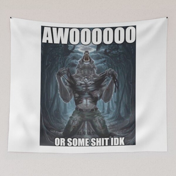 Item preview, Wolf ripping shirt howling at the moon cringe edgy cursed alpha male designed and sold by DisgustangCO.