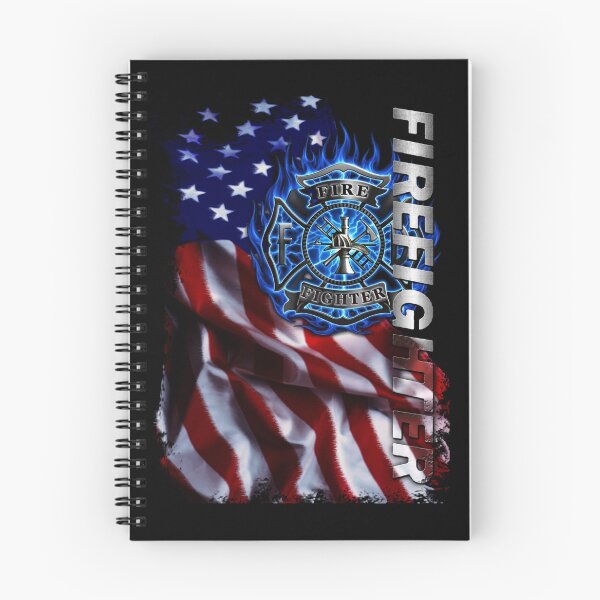 Item preview, Firefighter emblem with american flag and flames t-shirt designed and sold by Alex8536.