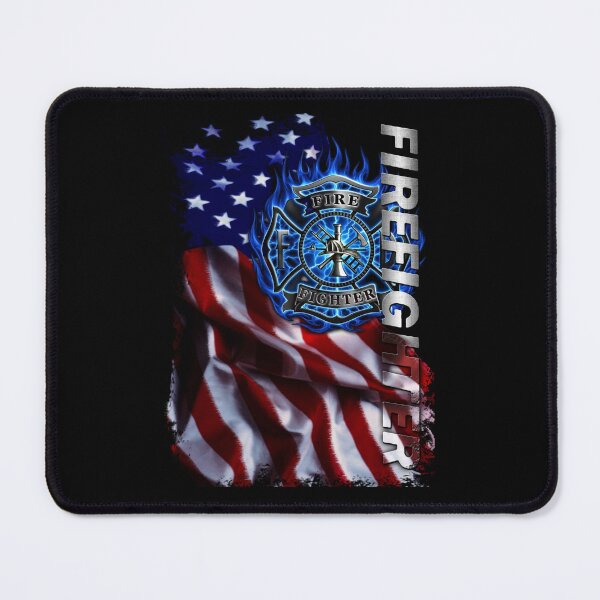 Item preview, Firefighter emblem with american flag and flames t-shirt designed and sold by Alex8536.