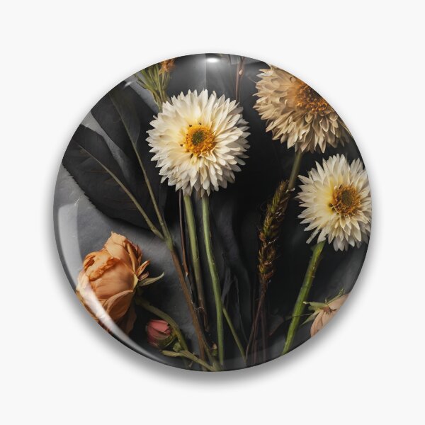 Item preview, Autumn Stillness – Dried Flower Bouquet on Grey designed and sold by EmeraldeaArt.