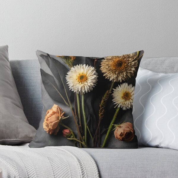 Item preview, Autumn Stillness – Dried Flower Bouquet on Grey designed and sold by EmeraldeaArt.
