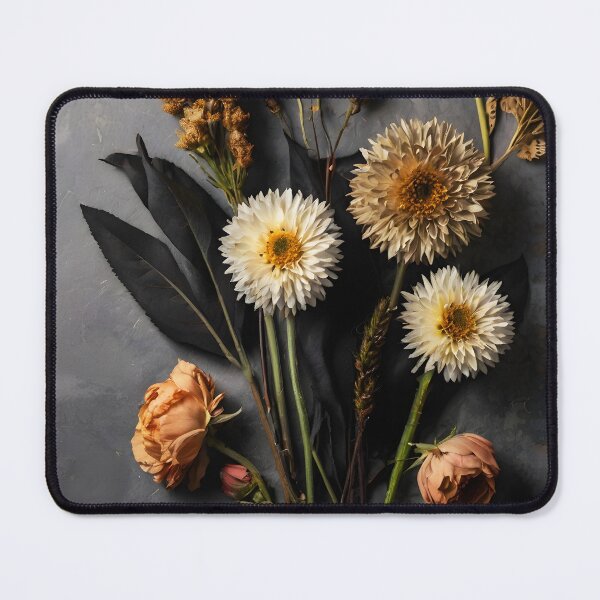 Item preview, Autumn Stillness – Dried Flower Bouquet on Grey designed and sold by EmeraldeaArt.