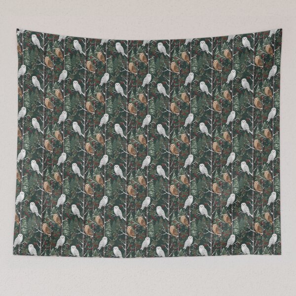Item preview, Festive Owls in Trees designed and sold by SparkSpiral.