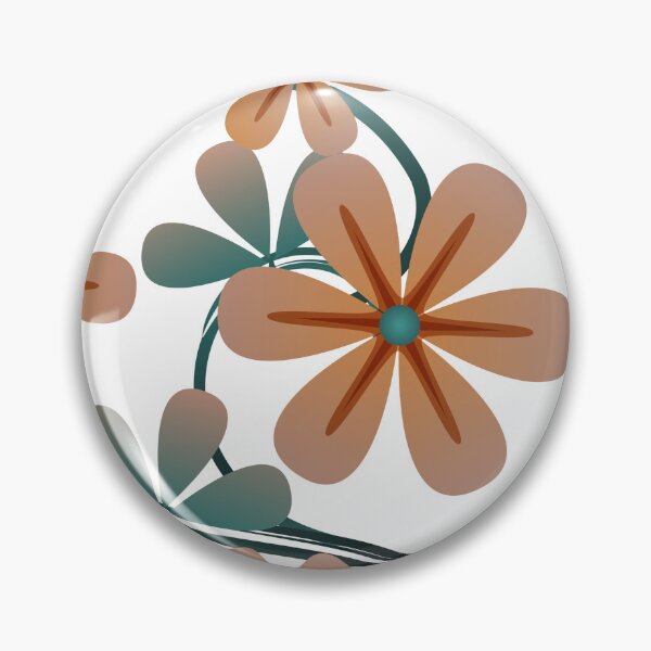 Item preview, Teal and Orange Flowers designed and sold by byautumnrain.