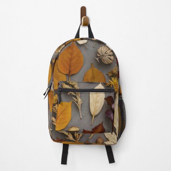 Item preview, Autumn Relics – Dried Leaves and Plants on Grey designed and sold by EmeraldeaArt.