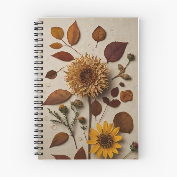 Item preview, Pressed Memories – Dried Autumn Florals on Vintage Paper designed and sold by EmeraldeaArt.