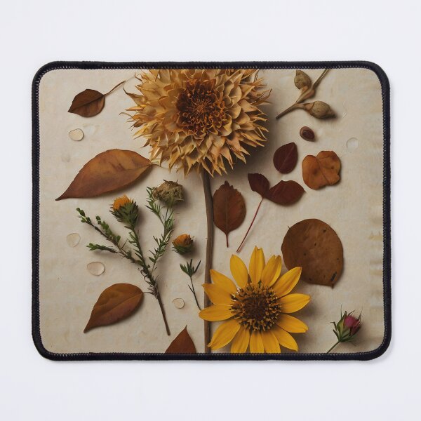 Item preview, Pressed Memories – Dried Autumn Florals on Vintage Paper designed and sold by EmeraldeaArt.