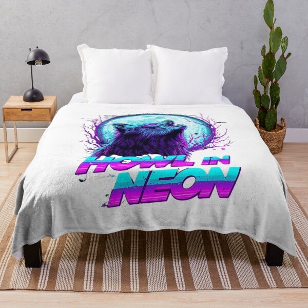 Item preview, Howl in Neon – Retro Synthwave Wolf Design designed and sold by Activity01.