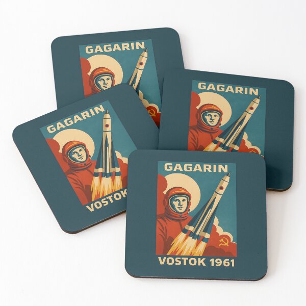 Item preview, Yuri Gagarin Vostok 1961 – Vintage Soviet Space Poster Tribute designed and sold by Psycho-Crazy.
