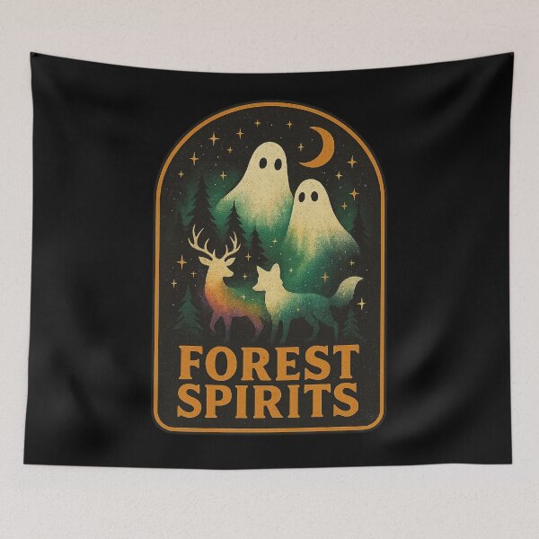 Item preview, Forest Spirits – Vintage Halloween Night | Spooky Woods, Magical Creatures & Haunted Forest Design designed and sold by magicstudiooo.