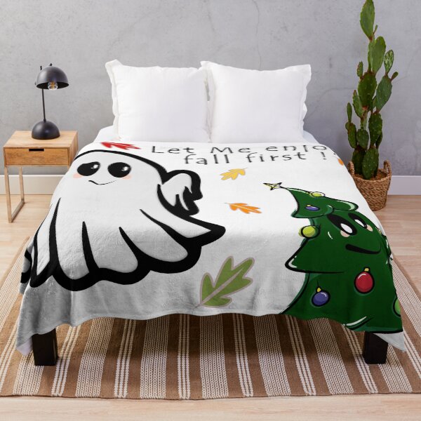 Item preview, Cute Ghost and Christmas Tree – Halloween Meets Christmas Design designed and sold by ForcePrint.