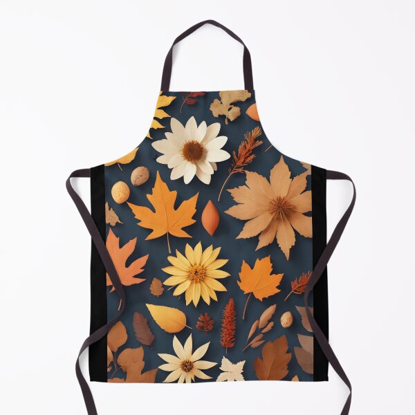 Item preview, Midnight Autumn – Leaves and Flowers on Deep Blue designed and sold by EmeraldeaArt.