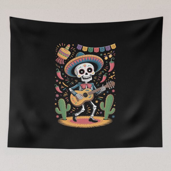Item preview, The Mariachi Skeleton - Day Of The Dead designed and sold by Enea Kelo.