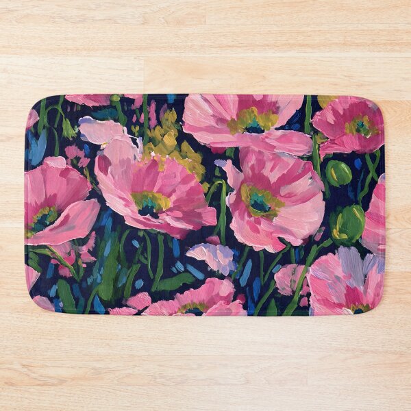 Item preview, Amapolas preppy sobre pintura gouache azul marino designed and sold by SophieClimaArt.