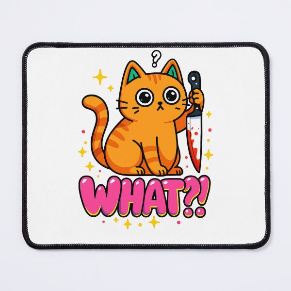 Item preview, Cat What? Murderous Black Cat With Knife designed and sold by Design-Joyz.
