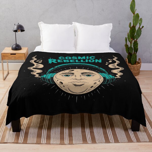 Item preview, Cosmic Rebellion – Psychedelic Moon with Headphones Music Design designed and sold by TipTop GFX.