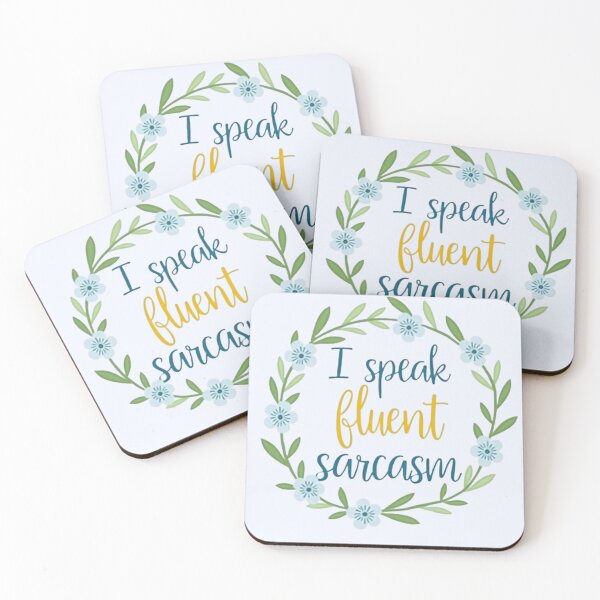 Item preview, I Speak Fluent Sarcasm – Funny Floral Wreath Design designed and sold by PriyaMagic.