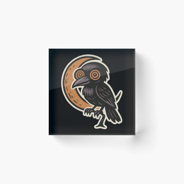Item preview, Retro 1960s Halloween Horror Comic Art- Hypnotic Crow on the Moon designed and sold by JacobKAurumhead.