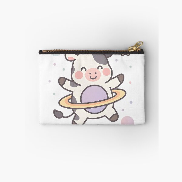 Item preview, Saturnita Cow – Cute Cartoon Space Cow with Saturn Rings Sticker designed and sold by KawaiiOrbit.