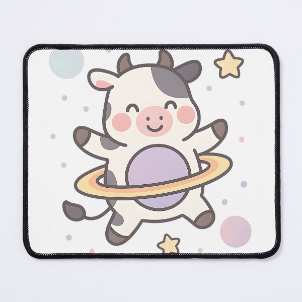 Item preview, Saturnita Cow – Cute Cartoon Space Cow with Saturn Rings Sticker designed and sold by KawaiiOrbit.