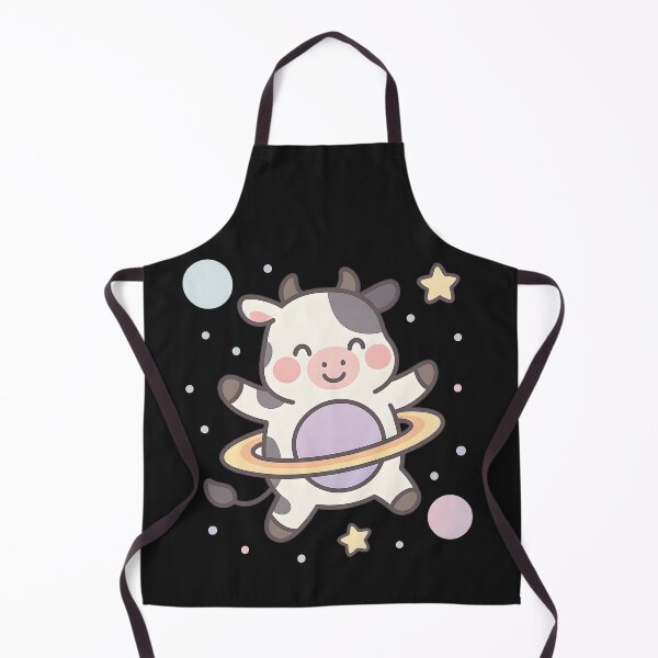 Item preview, Saturnita Cow – Cute Cartoon Space Cow with Saturn Rings Sticker designed and sold by KawaiiOrbit.