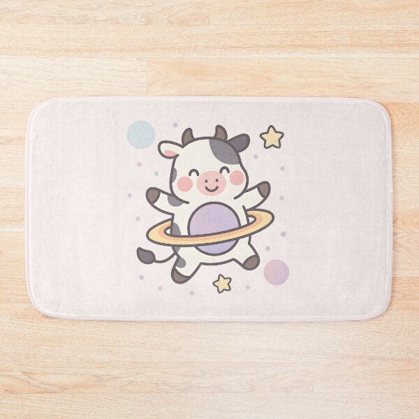 Item preview, Saturnita Cow – Cute Cartoon Space Cow with Saturn Rings Sticker designed and sold by KawaiiOrbit.