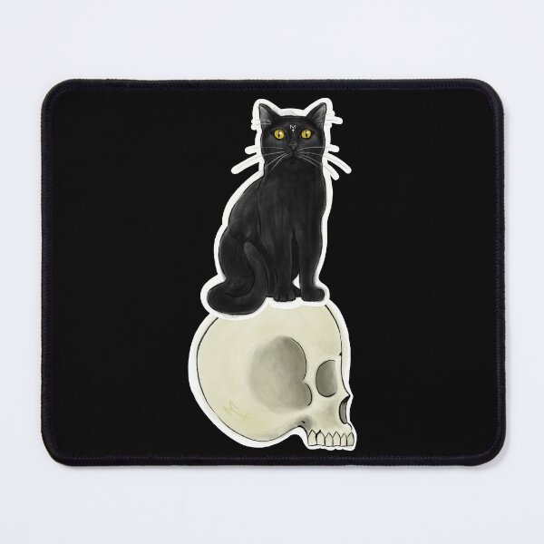 Item preview, Black Cat with Skull designed and sold by MetalTea.