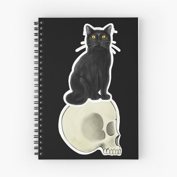 Artikelvorschau, Schwarze Katze mit Totenkopf entworfen und verkauft von MetalTea.