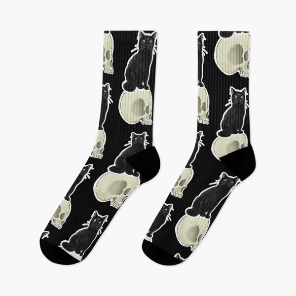 Item preview, Black Cat with Skull designed and sold by MetalTea.