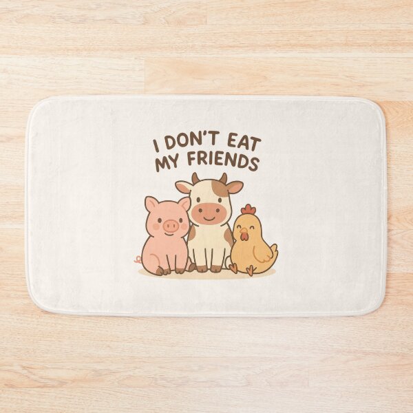 Item preview, I Don’t Eat My Friends Go Vegan Plant Based Pigs Cows Chickens Factory Farming designed and sold by Annika Shurafa.