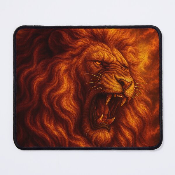 Item preview, Majestic Roaring Lion – King of the Jungle in Flames designed and sold by Mytology Monsters.