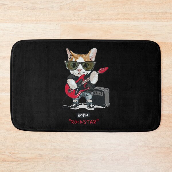 Item preview, Kitten with rock metal guitar designed and sold by Joncasmiart.