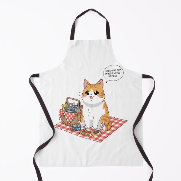 Item preview, Gingham Picnic Cat Cottagecore Aesthetic Kawaii Cat T-Shirt & Stickers designed and sold by Neko-Doodle-co.