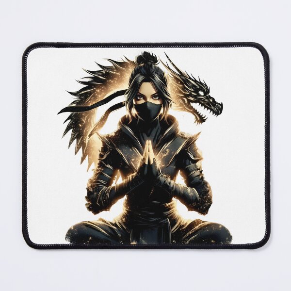 Item preview, Epic Spiritual Ninja Warrior Design – Dragon Spirit Summoning Meditation Pose designed and sold by Lag-Threads.